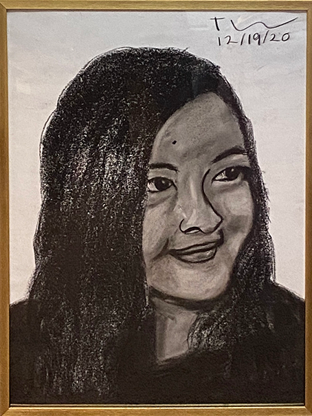  Charcoal drawing of Tyler Wise's wife