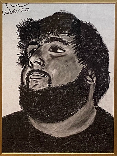  Charcoal drawing of Tyler Wise 